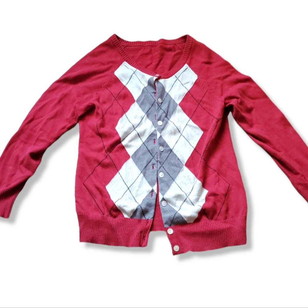 Argyle Cardigan, Y2K Preppy, Academia, Cottagecore Cozy, Timeless Staple Sweater